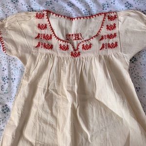 Hand-made kids mexican embroidered shirt